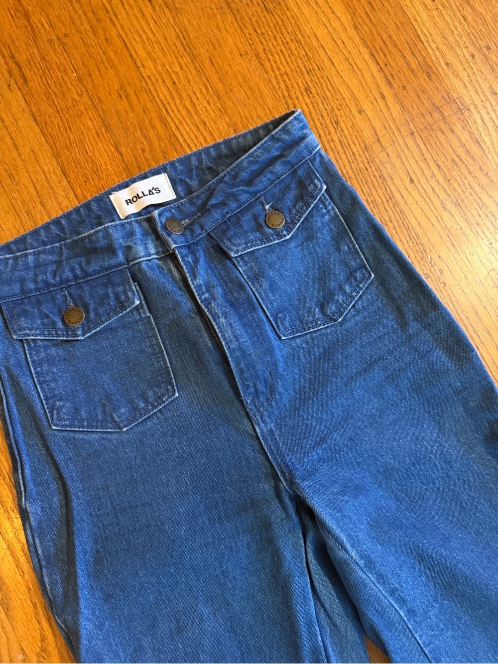 ROLLA'S Blue Boot Cut Jeans with Front Flap Pockets